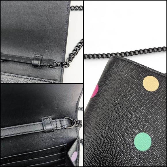 ✨️Authentic saint laurent multicolor Polka Dot Wallet on chain - Picture 13 of 15